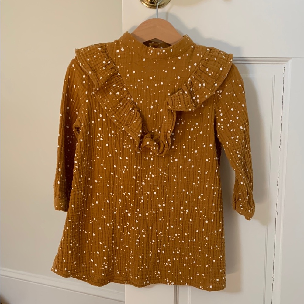 Rylee + Cru Marigold Muslin Ruffled Long Sleeve Dress